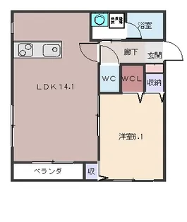 ビレジアイリンクスB【2階】の間取り