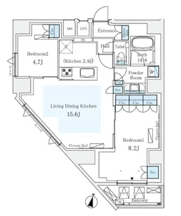 モノリス広尾【5階】の間取り