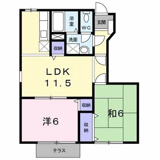 ホワイトハウス南泉A【1階】の間取り