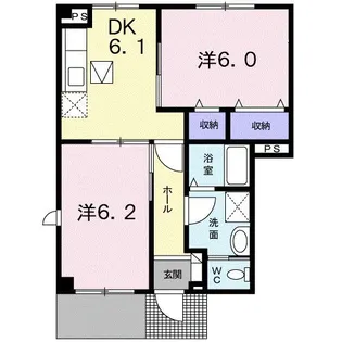 ヴィラ・ド・フルールB【1階】の間取り