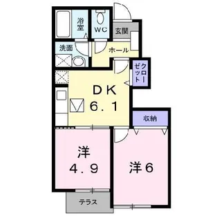 ブルースカイVI【1階】の間取り