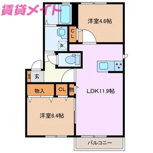 サミットB【2階】の間取り