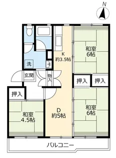 UR岩成台西【6階】の間取り
