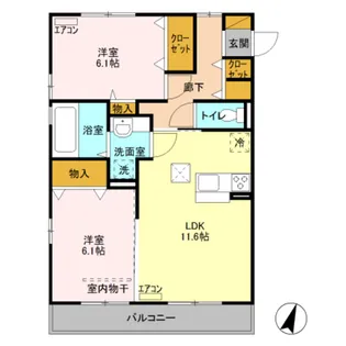 スクエア C・D【1階】の間取り