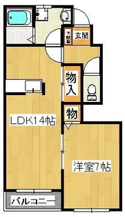 ブリーズ東海神【1階】の間取り