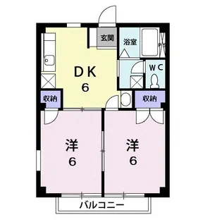 プラムハイツA【1階】の間取り
