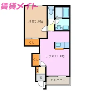 胡蝶橋ヒルズ【1階】の間取り