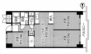 ビレッジハウス木場タワー【3階】の間取り