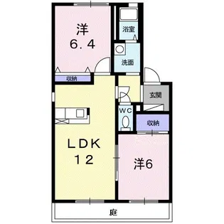 カーサ・レクエルドB【1階】の間取り