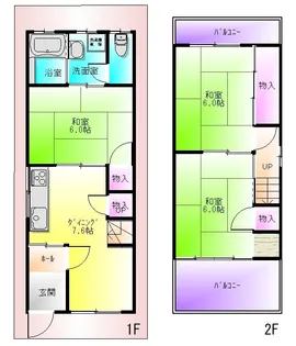 大阪府八尾市堤町1【一戸建】の間取り