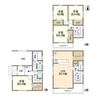 埼玉県川口市元郷3【一戸建】の間取り