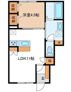 風とみどりのカシェット華(南棟)【1階】の間取り