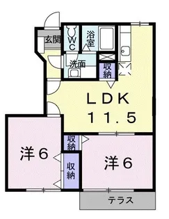 2LDKの間取り画像