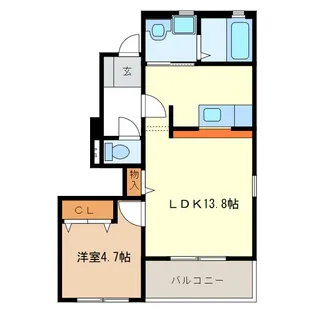 アルル南ヶ丘B棟【1階】の間取り