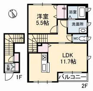 シルフィード山波【2階】の間取り