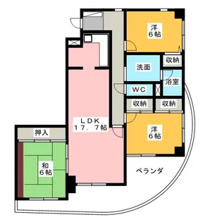 ブルッシュフィールド陸前【3階】の間取り