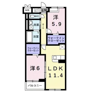 大阪府堺市東区日置荘西町2【アパート】の間取り