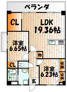 ルワージュ天神町【7階】の間取り