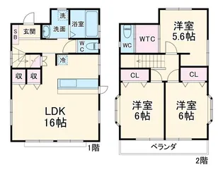 神奈川県横浜市都筑区茅ケ崎東1【一戸建】の間取り