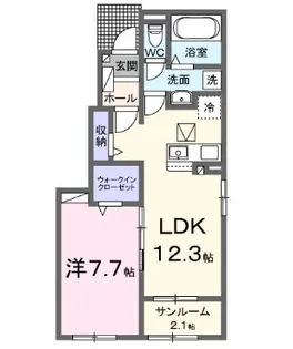 高知県香南市野市町西野【アパート】の間取り