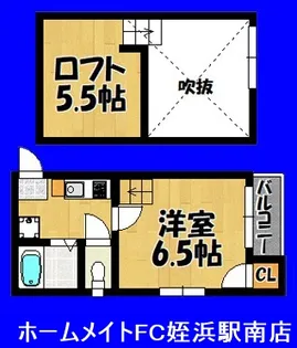 福岡県福岡市西区姪の浜6【アパート】の間取り