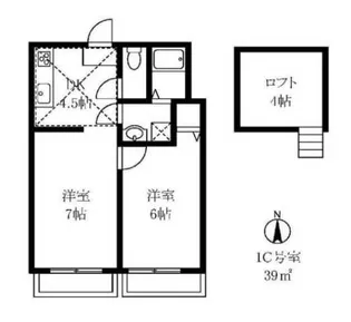フラットハナタキ【1階】の間取り
