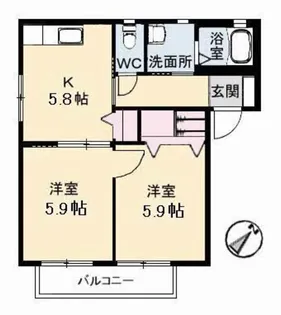 エポック・ヴィラ B棟【1階】の間取り