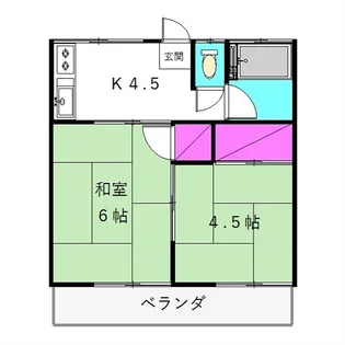 埼玉県所沢市緑町3【アパート】の間取り