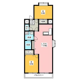 プレイス浅岡【2階】の間取り
