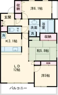 レヴィールガーデンつくば竹園【4階】の間取り