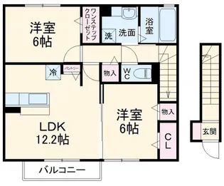 サンシャイン道野辺中央B【2階】の間取り