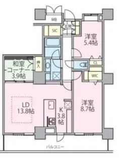 ロイヤルパークスタワー南千住【31階】の間取り