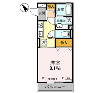 D-ROOM ウル・シャンティ C201【2階】の間取り
