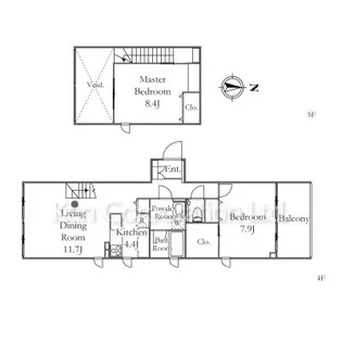 MOON CITY 2nd【4階】の間取り