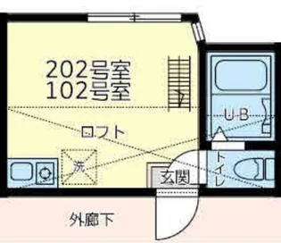 ユナイト黄金町オルチャータ【2階】の間取り