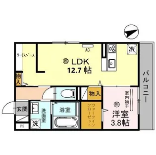 ローテローゼ物部【2階】の間取り