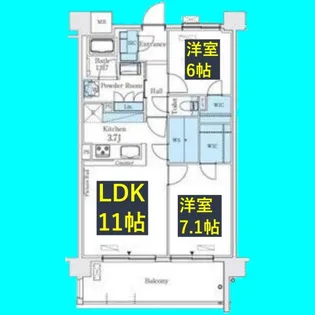 ベルヴュコート名古屋則武【7階】の間取り
