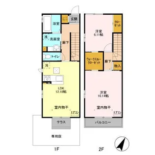 Ball Park B ボールパークB【1階】の間取り