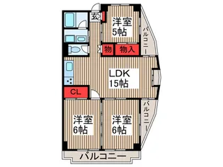 グランドカ―サ 武蔵野【3階】の間取り