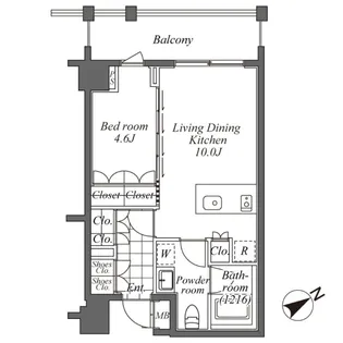 東京都渋谷区恵比寿南2【マンション】の間取り