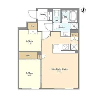 ガーデンレジデンス恵比寿【3階】の間取り