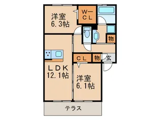 ソレイユ【1階】の間取り