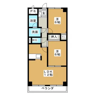 ルトゥール【4階】の間取り