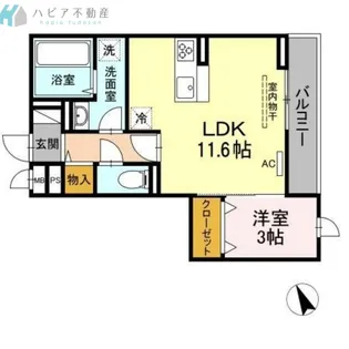 メテオール毛利町【1階】の間取り