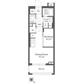 オープンブルーム溝の口【1階】の間取り