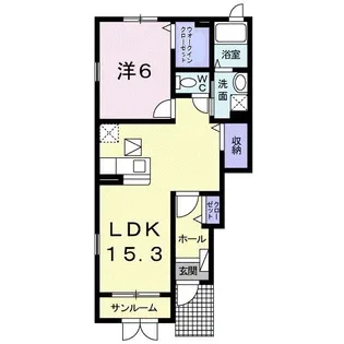 アルページュ東赤田A【1階】の間取り