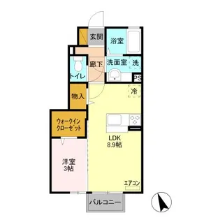 クローバーコート A【1階】の間取り