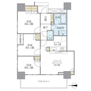 Brillia Tower 品川シーサイド(ブリリアタワーシナガワシー【17階】の間取り