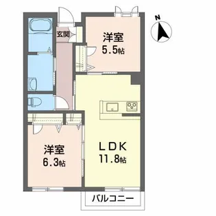 リベルタ【1階】の間取り