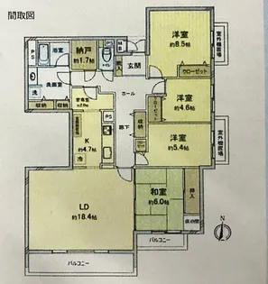 ちはら台ファミールハイツ 5号棟【2階】の間取り